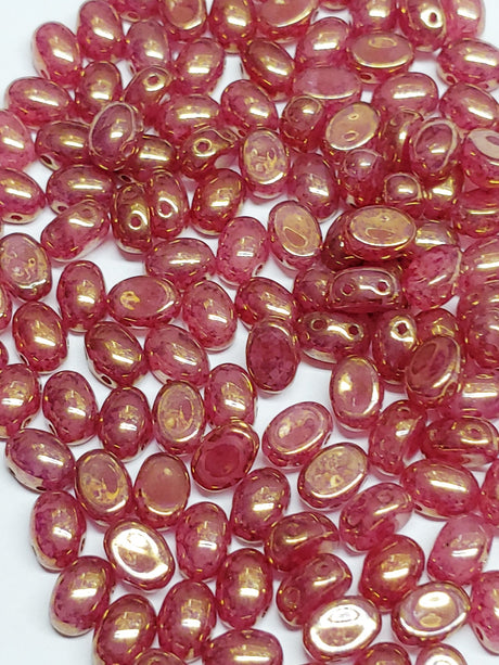 Samos® par Puca® Light Rose Opal Bronze, 2 Hole 5x7mm Czech Glass, 63010-15496-25 beads