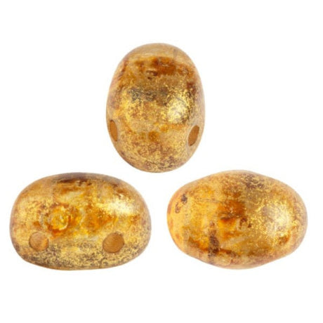 Samos® par Puca® Paris Crystal Gold Spotted, 2-Hole 5x7mm Czech Glass, 00030-65322-25 beads