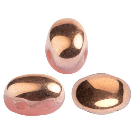 Samos® par Puca® Light Rose Opal Capri Gold, 2 Hole 5x7mm Czech Glass, 71010-27101-25 beads