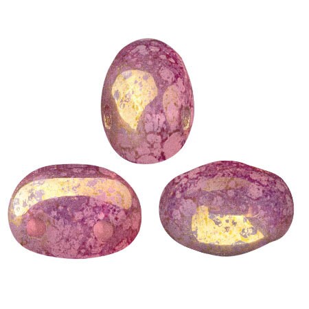 Samos® par Puca® Light Rose Opal Bronze, 2 Hole 5x7mm Czech Glass, 63010-15496-25 beads