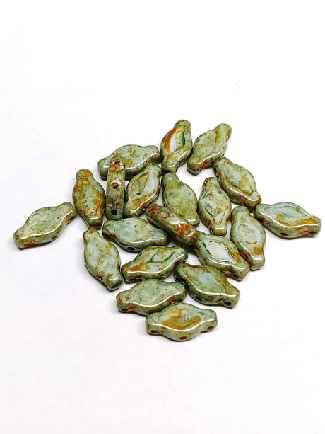 Navette Bead Cardamom, 3-Hole Czech Bead 6x12 MM, 02010-65326-20 Beads