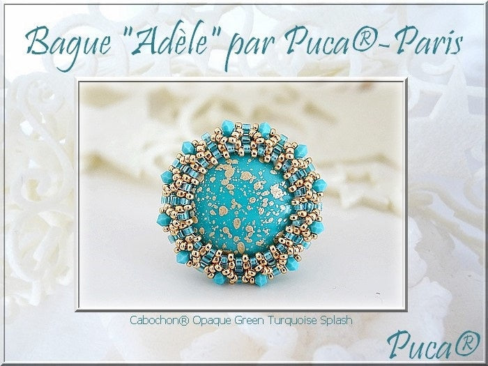 Cabochon Par Puca Paris, Metallic Matte Old Silver Spotted 18mm or 25mm Czech glass, Qty 1