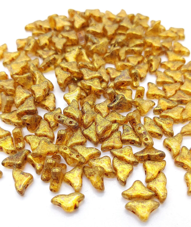 Helios par Puca Spotted Crystal Gold, 6X10mm 30 Beads