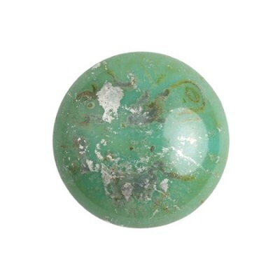 Cabochon Par Puca Paris, Opaque Green Turquoise New Picasso, 18mm Czech glass, Qty 1