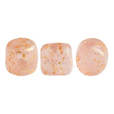 Minos Par Puca Light Pink Opal Splash, 2.5X3MM Czech glass 71100/94401, 5 grams