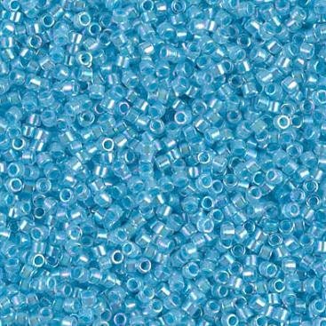 Delica, 11/0 Aqua Lined Crystal AB, DB0057 Miyuki Delica Bead-5 grams