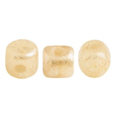 Minos Par Puca Opaque Beige Splash, 2.5X3MM Czech glass 13010/94401, 5 grams