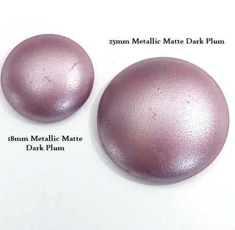 Cabochon Par Puca Paris, Metallic Matte Dark Plum 18mm or 25mm Czech glass, Choose a size, Qty 1