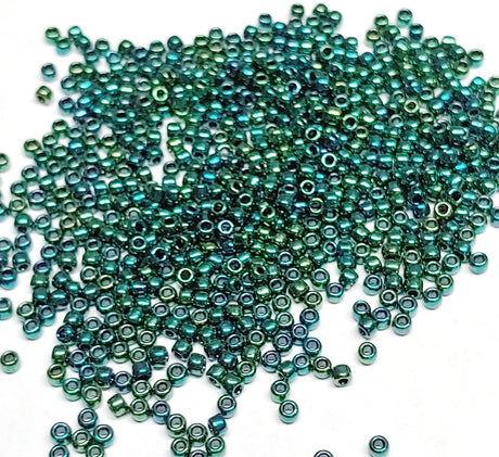 8/0 Toho Higher Metallic June Bug, color 506 Round Seed Bead 10 grams