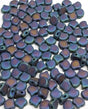 Ginko Bead Jet Blue Iris Matte, 2 hole Czech Glass beads, 23980-21135 Qty 35 beads