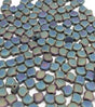 Ginko Bead Jet Green Iris Matte, 2 hole Czech Glass beads, 23980-21155 Qty 35 beads