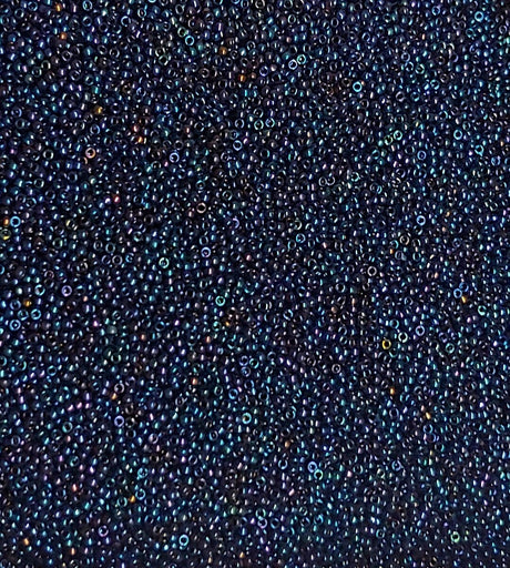 15/0 Toho Navy Blue Iris Metallic, color 82 Round Seed Bead 10g (Metallic Nebula)