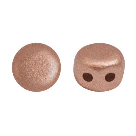 Kalos Par Puca Copper Gold Matte, 2 hole - 4MM Bead, 50 beads