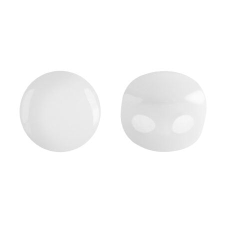 Kalos Par Puca Opaque White, 2 hole - 4MM Bead, 50 beads