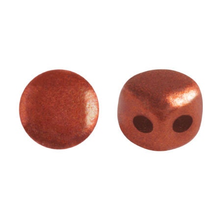 Kalos Par Puca Bronze Red Matte, 2 hole - 4MM Bead, 50 beads