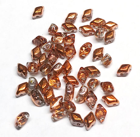 Mini GemDuo Crystal Sunset, 2-Hole Matubo Czech beads 6x4mm, 50 beads