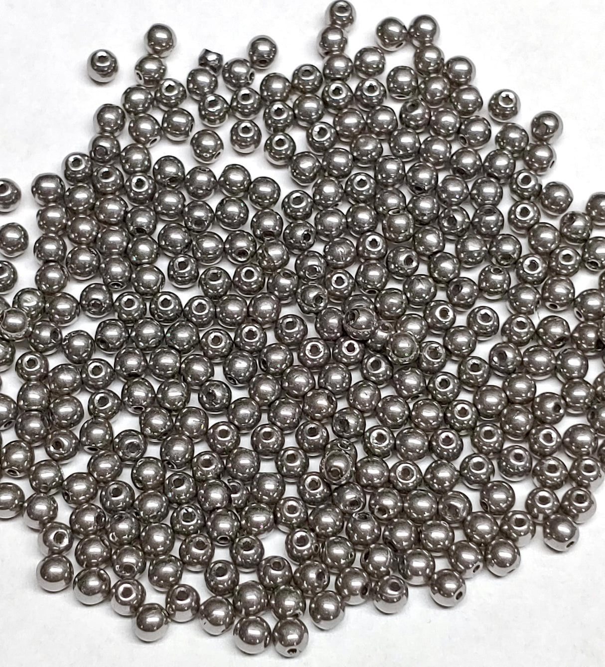 3mm Round Crystal Full Chrome Czech Glass Beads, 24700 50 beads