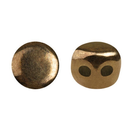 Kalos Par Puca Dark Gold Bronze, 2 hole - 4MM Bead, 50 beads