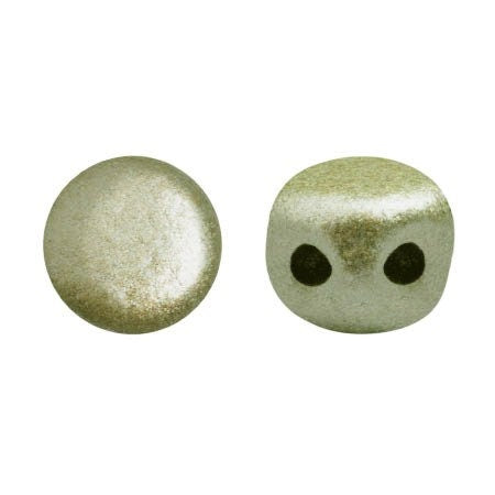 Kalos Par Puca Metallic Matte Beige, 2 hole - 4MM Bead, 50 beads