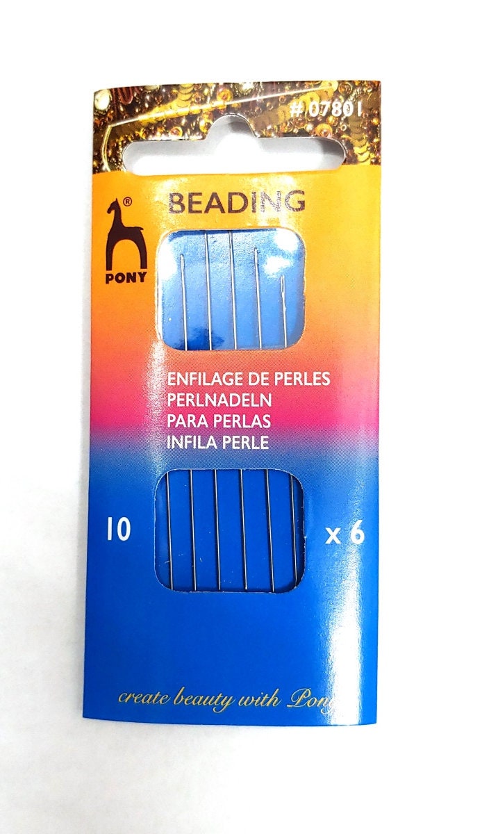 Size 10 Pony Beading Needles, 6 needles per package