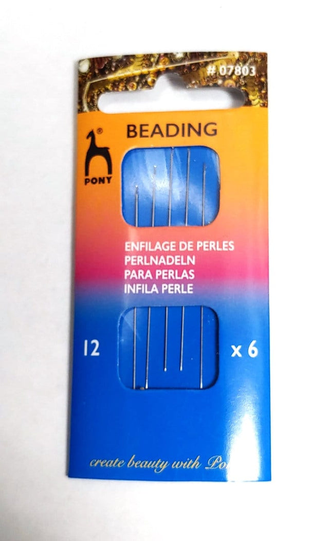 Size 12 Pony Beading needles, 6 needles per package