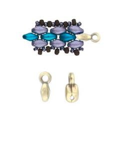 Cymbal Vourkoti SuperDuo Bead Ending, 012204, Choose the color you like-4 pieces