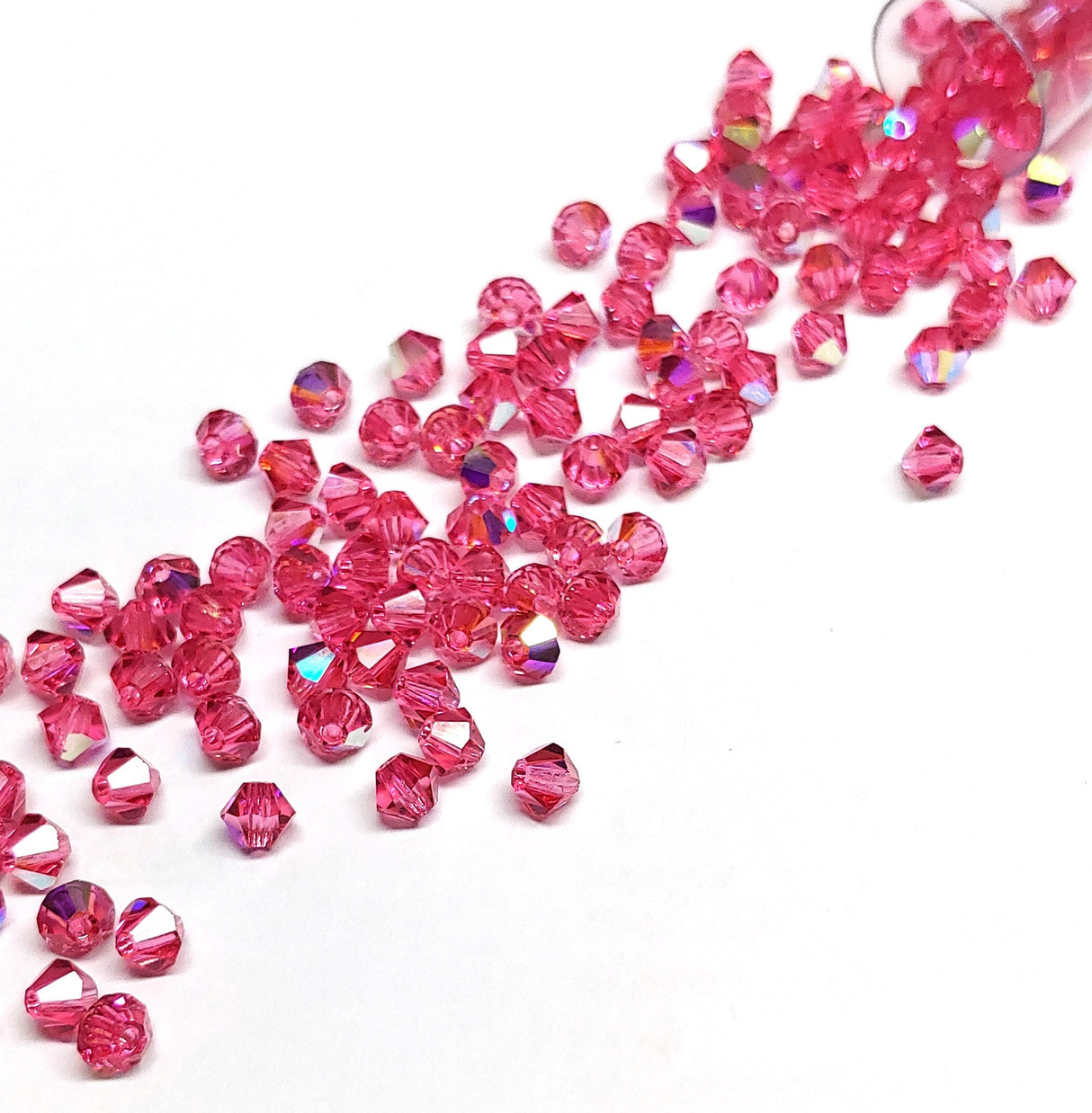 Preciosa 4mm Rose AB, Crystal Bicone - 36 pieces