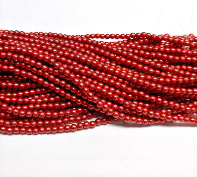 3mm Round Saturated Metallic Cherry Tomato - Czech Glass Beads, 05A08 100 beads