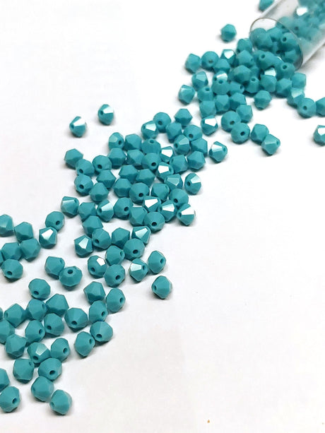 Preciosa 4mm Turquoise, Crystal Bicone - 36 pieces