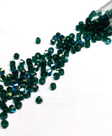 Preciosa 4mm Emerald AB, Crystal Bicone - 36 pieces