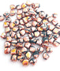 Ginko Bead Jet Full Capri Gold Batik, 2-Hole Czech Glass 7.5x7.5mm, 23980-27133BA-35 Beads