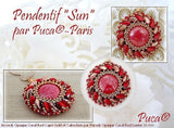 Sun Pendant Kit with 18mm Cabochon, Arcos, 3mm Bicone, Pilos for bail-Pattern by email with Kit purchase*see details in Description