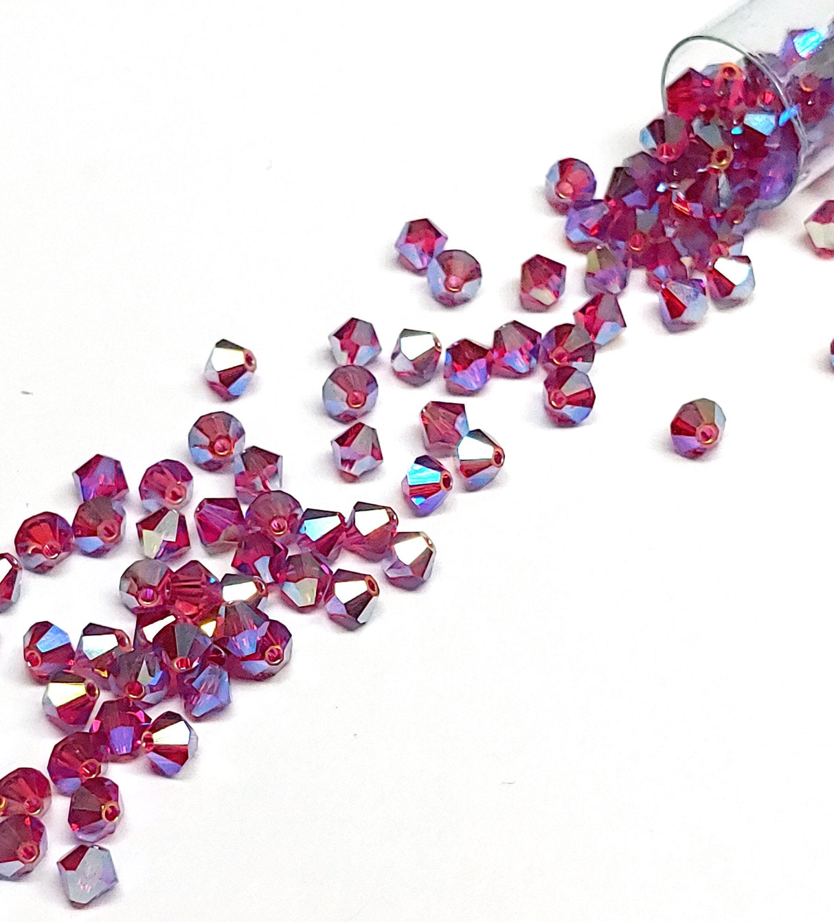 Preciosa 4mm Fuchsia AB 2X, Crystal Bicone - 36 pieces