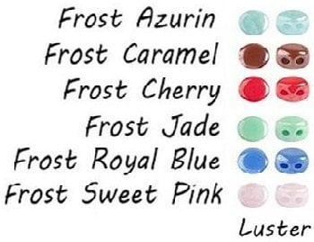 Kalos Frost Luster Finish, 2 hole - 4MM Bead, 5 grams, Frost Luster Collection par Puca, Choose your color