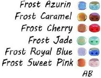 Kalos Frost AB Finish, 2 hole - 4MM Bead, 5 grams, Frost AB Collection par Puca, Choose your color