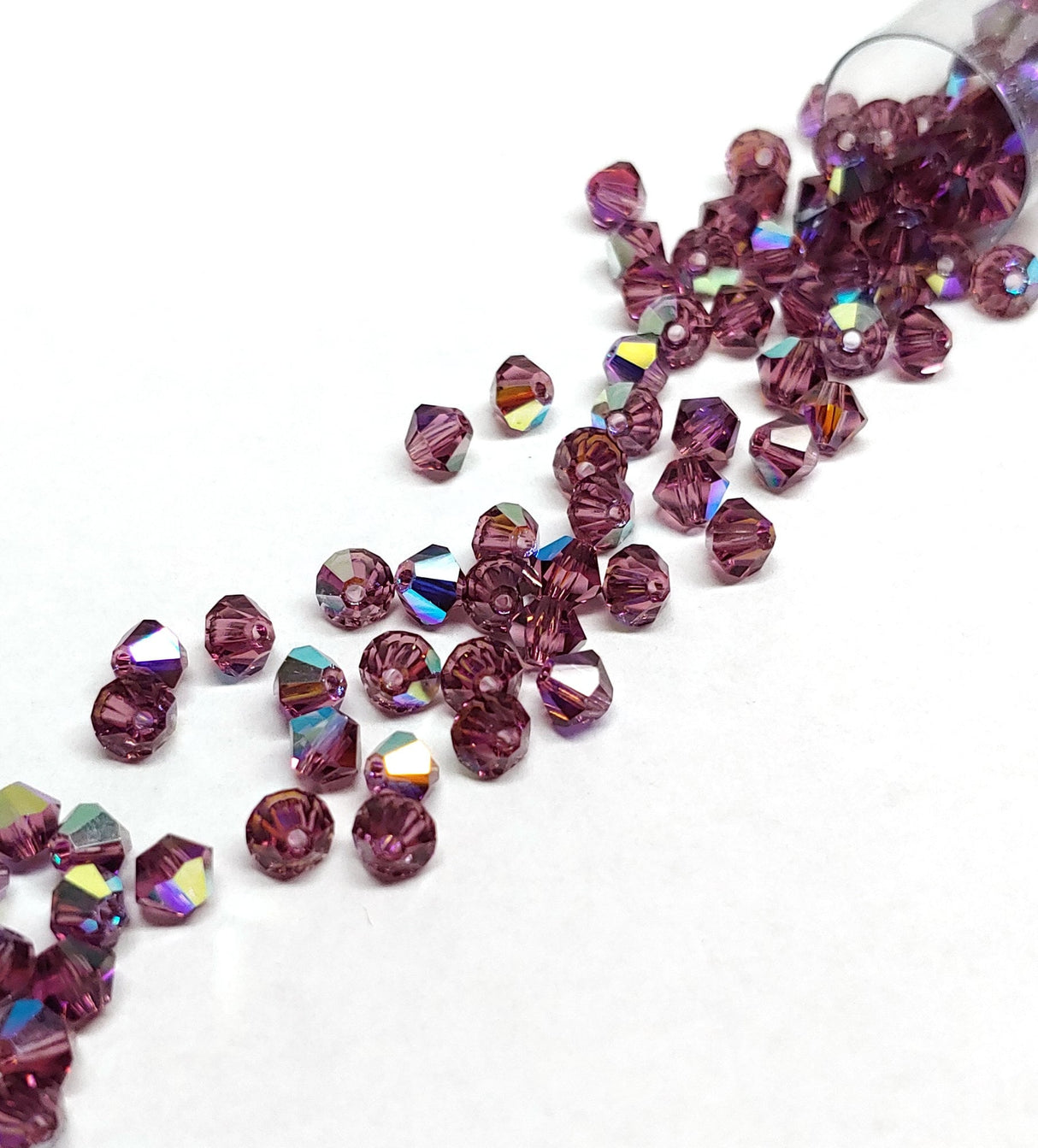 Preciosa 4mm Amethyst AB, Crystal Bicone - 36 pieces