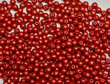 3mm Round Lava Red Czech Glass Beads, 01890-50 beads