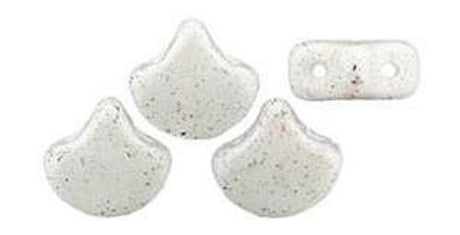 Ginko Bead Stardance White Dove, 2-Hole Czech Glass 7.5x7.5mm, 25401-35 Beads