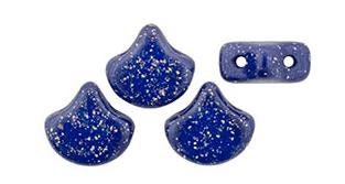 Ginko Bead Stardance Midnight Blue, 2-Hole Czech Glass 7.5x7.5mm, 254410-35 Beads