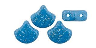 Ginko Bead Stardance Caribbean Sea, 2-Hole Czech Glass 7.5x7.5mm, 25448-35 Beads