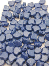 Ginko Bead Stardance Midnight Blue, 2-Hole Czech Glass 7.5x7.5mm, 254410-35 Beads