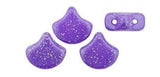 Ginko Bead Stardance Ultra Violet, 2-Hole Czech Glass 7.5x7.5mm, 25441-35 Beads