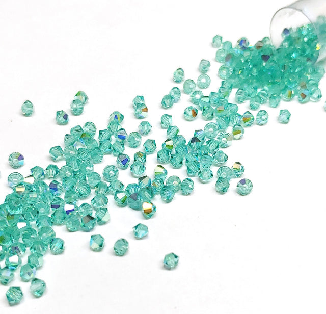 Preciosa 3mm Caribbean Sea AB, Crystal Bicone - 30 pieces