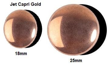 Cabochon Par Puca Paris, Jet Capri Gold, 18mm or 25mm Czech glass, Qty 1