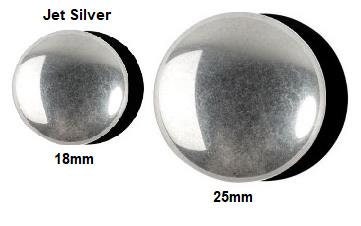 Cabochon Par Puca Paris, Jet Silver, 18mm or 25mm Czech glass, Qty 1