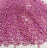 11/0, 8/0 Galvanized Magenta Permafinish, Toho PF580 Glass Seed Bead, 10 grams