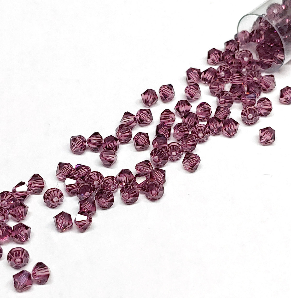 Preciosa 4mm Amethyst, Crystal Bicone - 36 pieces