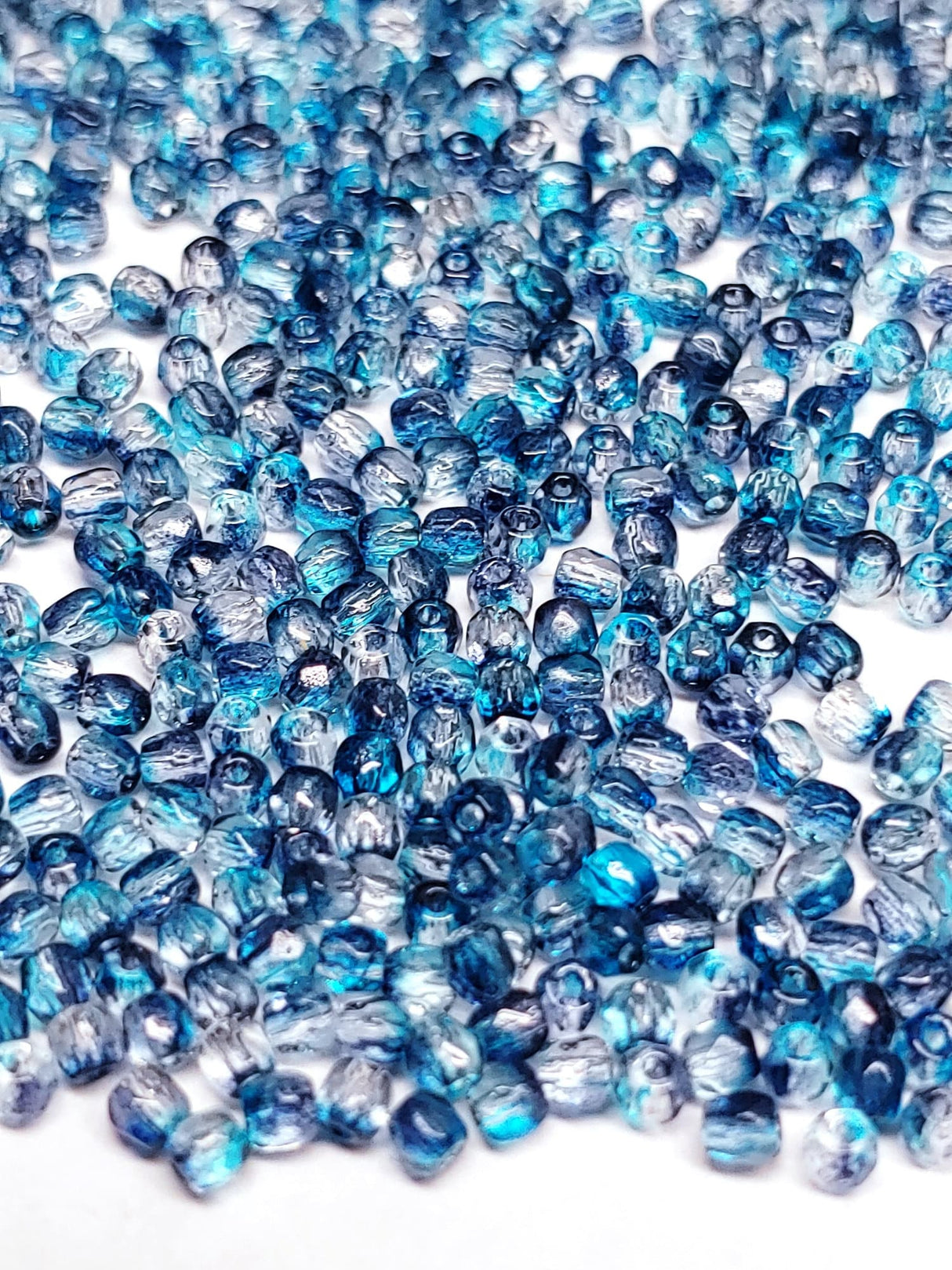 True 2MM Aqua Dark Blue Crystal, Fire Polish Czech Glass, 00030-48003-100 Beads