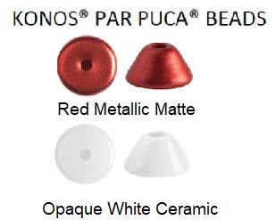 Konos par Puca Bead, 2x4mm 10 Grams Approx. 215 beads-4 colors listed