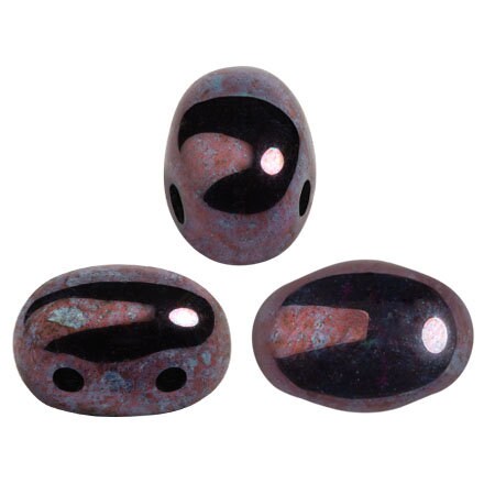 Samos® par Puca® Jet Nebula, 2 Hole 5x7mm Czech Glass, 23980-15001-25 beads